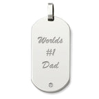 Engravable Stainless Steel Dog Tag with 24" Stainless Steel Bead Chain