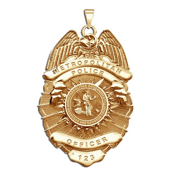 Personalized Nashville & Davidson County Tennessee Police Badge with Your Rank, Number & Department