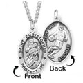 Saint Christopher Basketball Oval Medal With Chain