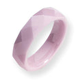 Ceramic Pink Faceted Approx. 0.22 Inch Polished Wedding Band