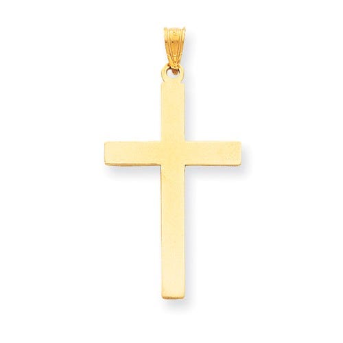 14K Sand Blasted Cross Pendant