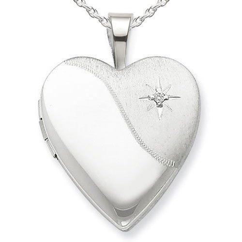 Diamond Heart Photo Locket