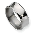 Titanium Concave Approx. 0.31 Inch Polished Wedding Band