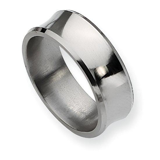 Titanium Concave Approx. 0.31 Inch Polished Wedding Band