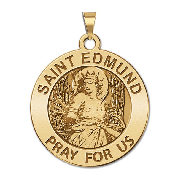 Saint Edmund Round Religious Medal