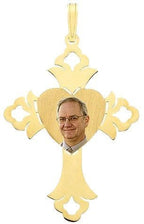 Cross Pendant with Heart Center
