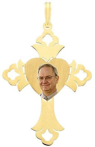 Cross Pendant with Heart Center