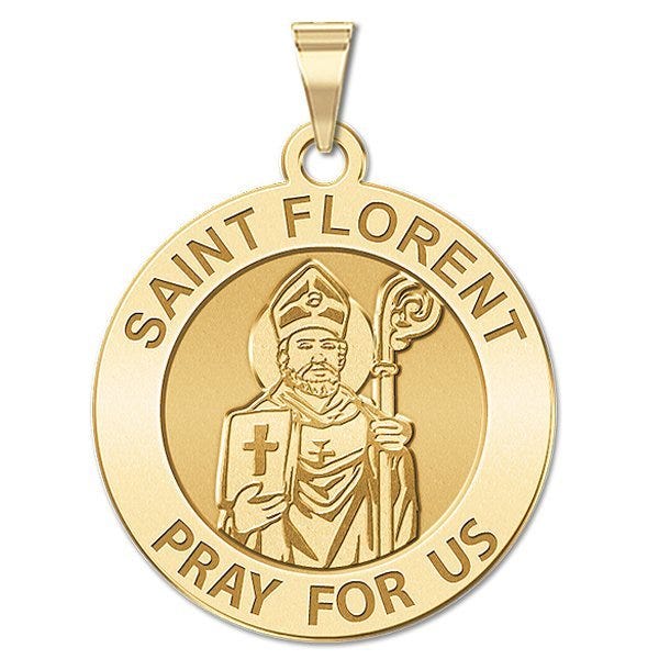 Saint Florent Round Religious Medal