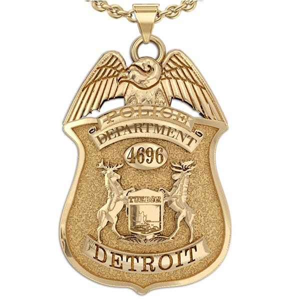 Personalized Michigan Police Badge with Your Name, Rank, Number & Department