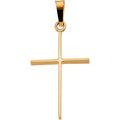 14K Yellow Gold Long Lower Arm Cross Pendant