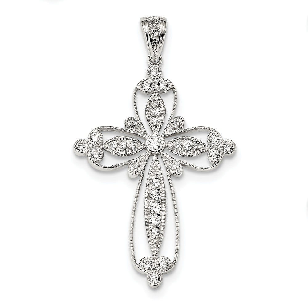 Cz Filigree Cross Pendant