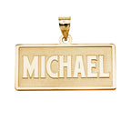 Block Style Horizontal Rectangle Name Necklace