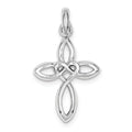 Rhodium Plated Openwork Cross Pendant