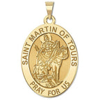 Saint Martin Of Tours Religious Oval Medal