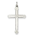Sterling Silver Laser Designed Floral-Tip Cross Charm