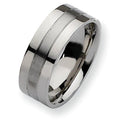 Stainless Steel Flat Approx. 0.31 Inch Satin and Polished Wedding Band