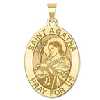 Saint Agatha Religious Oval Medal