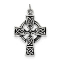 Antiqued Celtic Knotwork Cross Charm