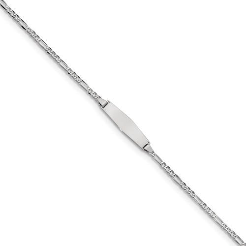 Custom Engraved 14K Gold Children's Figaro Link ID Bracelet