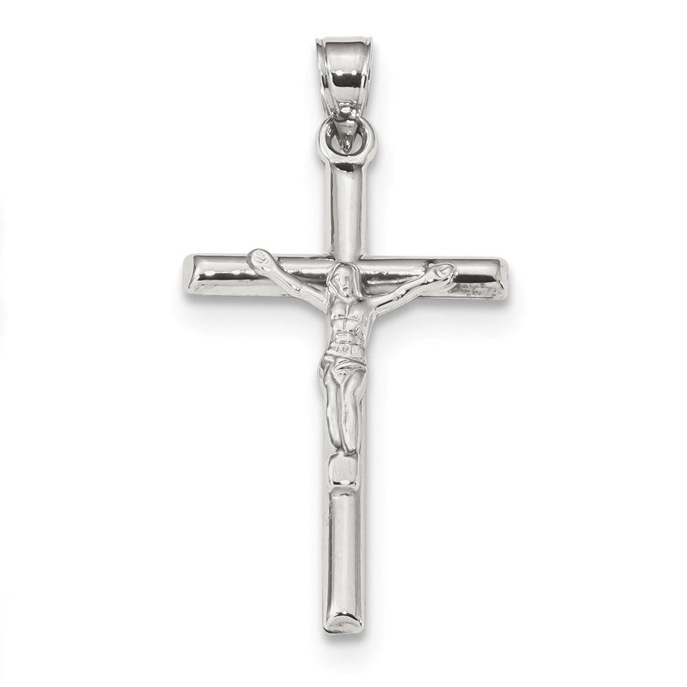 10K White Gold Crucifix Pendant