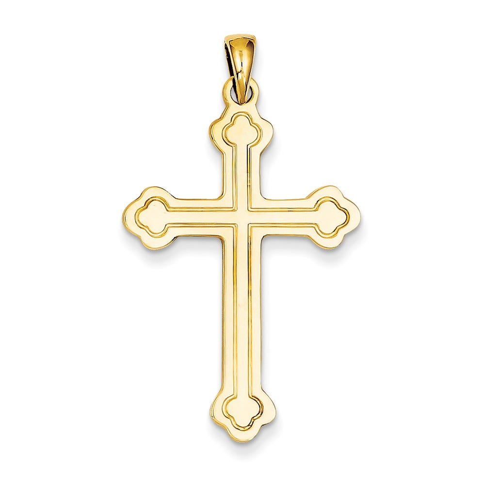 14K Budded Cross Pendant
