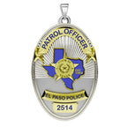 Personalized El Paso Texas Police Badge with Your Rank and Number