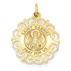 Saint Gabriel Round Filigree Religious Medal