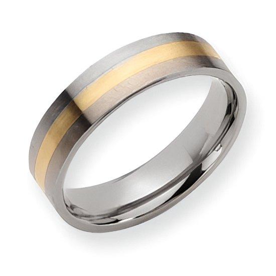 Titanium 14K Gold Inlay Approx. 0.24 Inch Satin Wedding Band