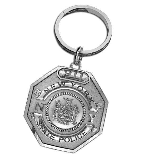 Personalized State Trooper Badge Keychain with Your Number