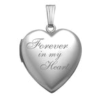 14K White Gold Forever In My Heart Photo Locket