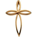 Solid 14K White Gold Cross Pendant