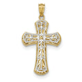 Two-Tone Polished Two-Level Cross Pendant