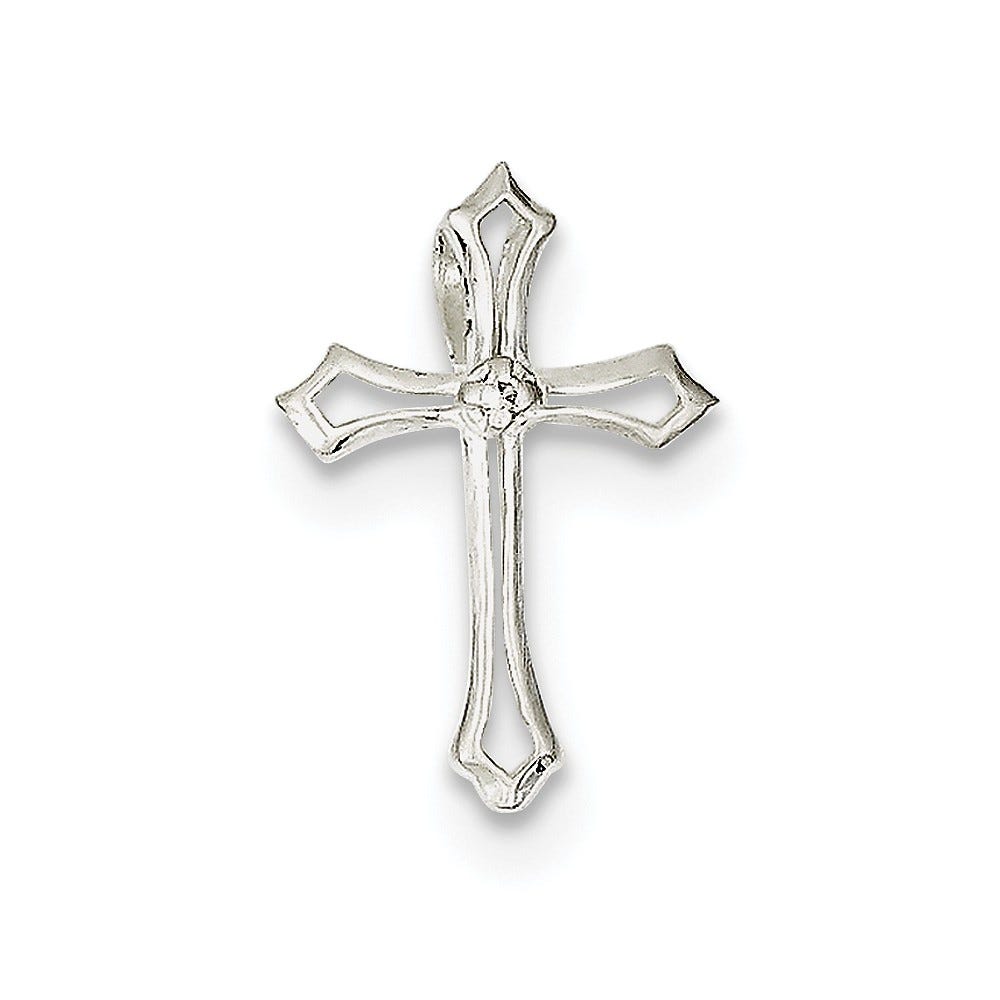 Cubic Zirconia Flared-Ends Cross Charm