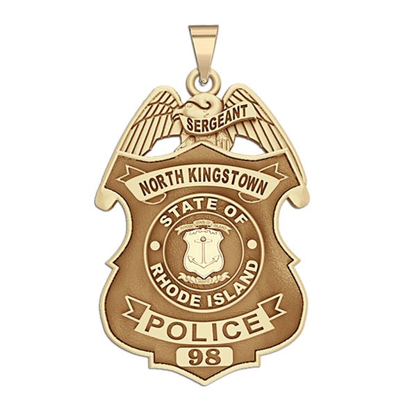Personalized North Kingstown Rhode Island Police Badge with Your Rank and Number