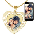 Heart Photo Pendant/Charm with Heart Cut Outs