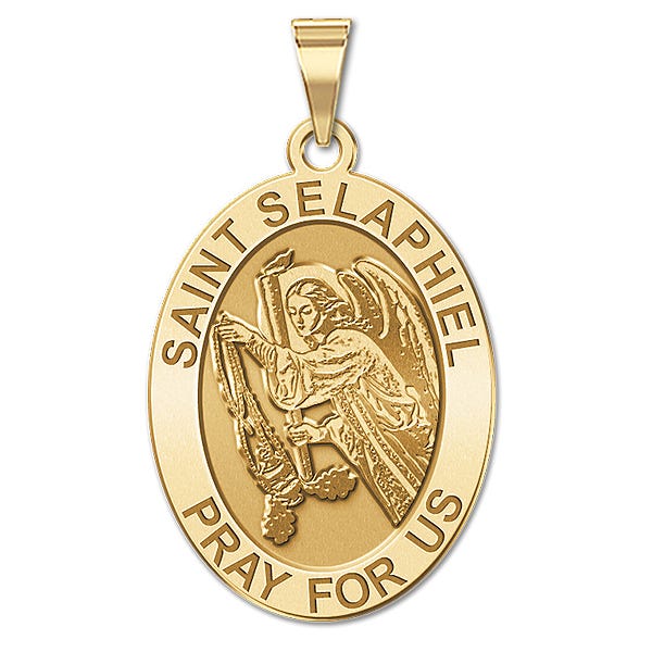 Saint Selaphiel - Oval Religious Medal