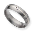 Titanium Approx. 0.24 Inch Diamond Brushed Wedding Band