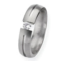 Titanium Approx. 0.20 Inch Diamond Brushed Wedding Band