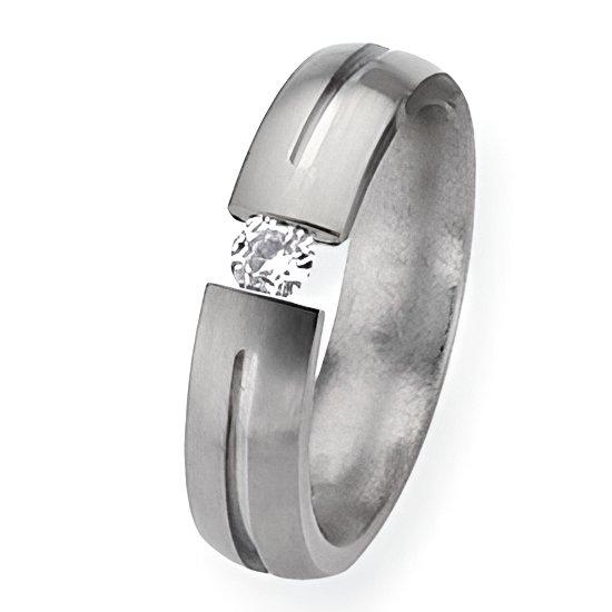 Titanium Approx. 0.20 Inch Diamond Brushed Wedding Band