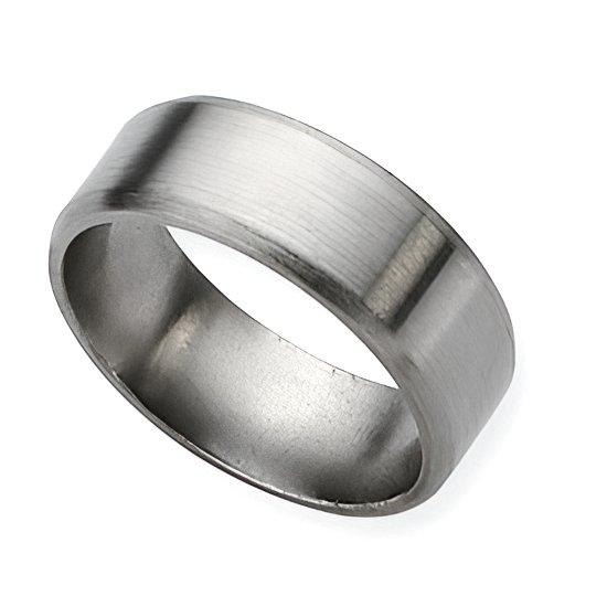 Titanium Approx. 0.31 Inch Brushed Top Bevel Wedding Band