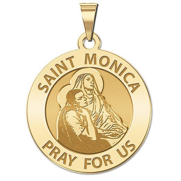 Saint Monica With Her Son Saint Augustine Religious Medal