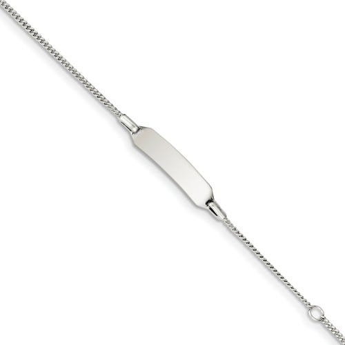 Custom Engraved Sterling Silver Children's Curb Link ID Bracelet
