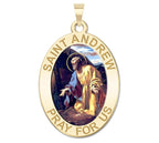 Saint Andrew Oval Religious Medal "Color