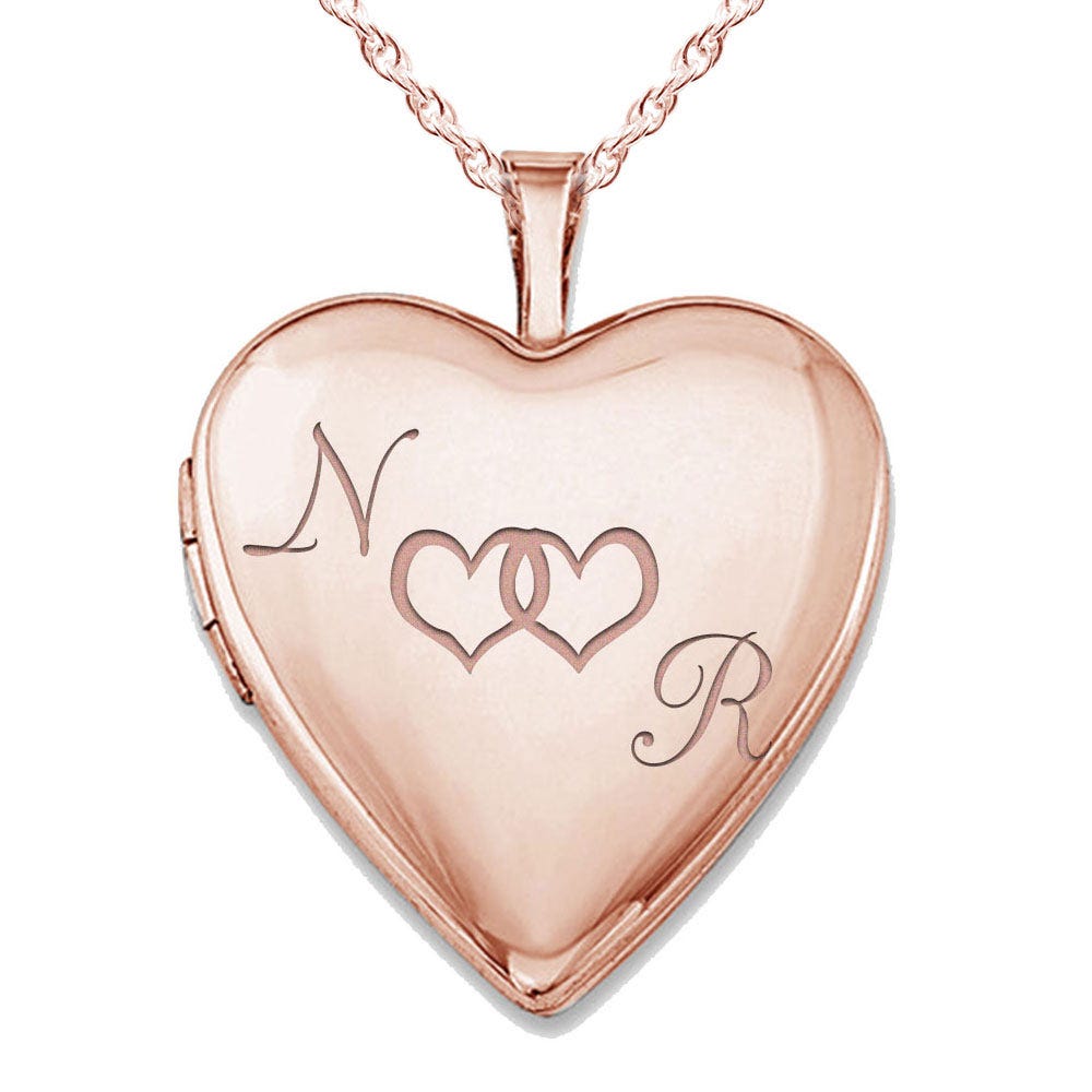 Rose Gold Plated " Together Forever" Heart Photo Locket