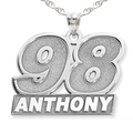 Personalized Racecar Number Pendant with Name