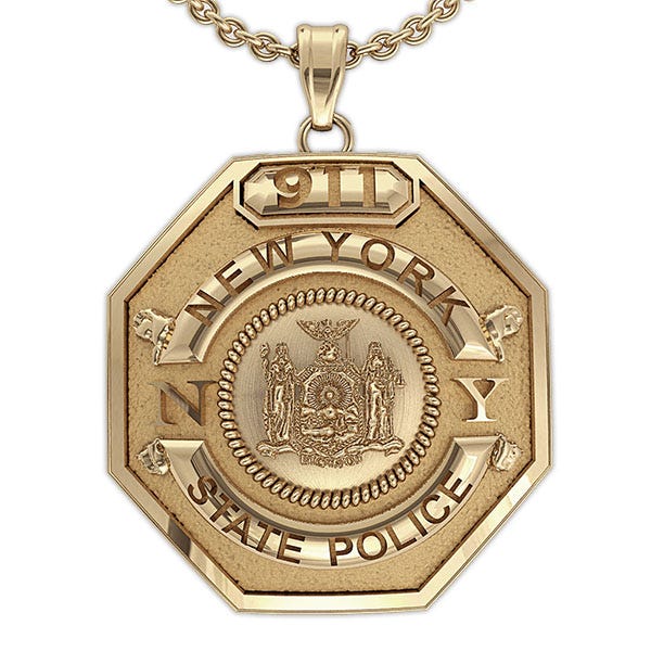 Personalized Police Badge Necklace or Charm - Shape 15