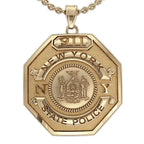 Personalized Police Badge Necklace or Charm - Shape 15