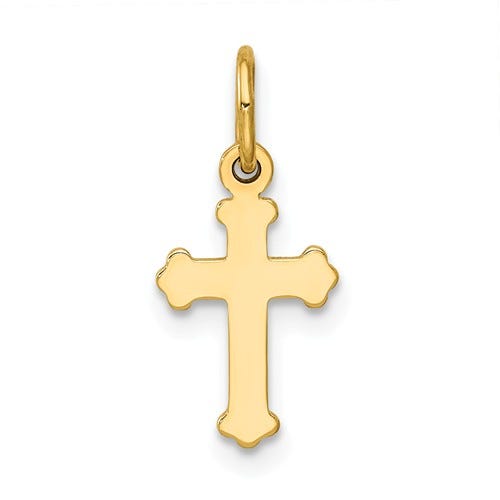 14K Mini Polished Cross Charm
