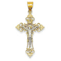 Two-Tone Lacey-Edged Crucifix Pendant