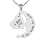 "I Love You to the Moon and Back" Dangle Pendant or Charm